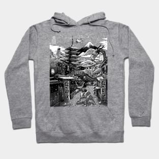 snowing japanese street Hoodie